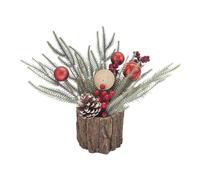 Mini Alberi e Foglie di Natale per Decorazione Scrivania in Stile Rustico