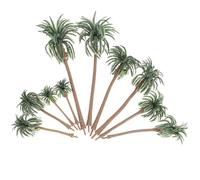 Mini Albero di Cocco Modello Realistico per Micro Paesaggio, 10 Pezzi | Plastica Verde, per Plastico Edilizio e Casa, Decorazione Scenica, per Adolescenti, Uso Creativo Fai da Te