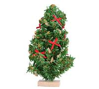 Mini albero di Natale 1:12 Scale | Decorazione per la casa da 4,7 pollici Lifelike Dollhouse | Desktop Holiday Decor for Home/Office | Model Displays | Realistic Pine Design with Birch Wood Base