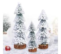 Mini Albero di Natale, 3 Pezzi Albero di Natale Artificiale, 3 Misure Albero di Natale Piccolo, Miniature Christmas Tree per Decorazione da Tavolo, Vetrina, Decorazione per Feste (15/20/25cm)