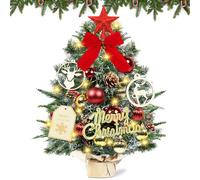 Mini albero di Natale, 45 cm, piccolo albero di Natale con illuminazione, tavolo a LED, fiocchi di neve, albero di Natale, albero di Natale, decorazione da tavolo, vetrina