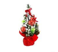Mini albero di Natale artificiale con decorazioni vivaci, perfetto per creare un'atmosfera festosa ovunque (A)