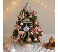 Mini Albero Di Natale Con Cima In Pelliccia Sintetica For Scrivania, Mini Albero Di Natale Sempreverde For Scrivania, Ingresso, Libreria, Ufficio, Tavolo Da Pranzo(Tree 3,45cm/17.7in)