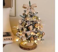 Mini Albero Di Natale Con Cima In Pelliccia Sintetica For Scrivania, Mini Albero Di Natale Sempreverde For Scrivania, Ingresso, Libreria, Ufficio, Tavolo Da Pranzo(Tree 4,60cm/23.6in)