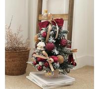 Mini Albero Di Natale Con Cima In Pelliccia Sintetica For Scrivania, Mini Albero Di Natale Sempreverde For Scrivania, Ingresso, Libreria, Ufficio, Tavolo Da Pranzo(Tree 10,60cm/23.6in)