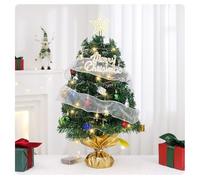 Mini albero di Natale con luci, 61 cm, rosa, verde, bianco, illuminato, decorazione natalizia per la stanza delle ragazze (verde, 61 cm)