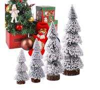 Mini albero di Natale | Decorazione stagionale Snow Cedar glassato | Albero di Natale artificiale | per la casa al centro del tavolo da festa per feste in camere invernale interno