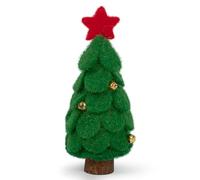 Mini Albero di Natale Feltri 17cm, con Base Legno, Alberelli di Natale Piccoli Decorazioni Natalizie Miniature Tavolo Regali (Verde)