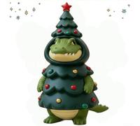Mini albero di Natale in resina a forma di animale, decorazione da tavolo, stravagante, per scrivania, ufficio, camera da letto, verde, 10 cm, decorazione natalizia per la casa, in resina, 1 pezzo (un