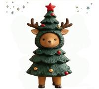 Mini albero di Natale in resina a forma di animale, decorazione da tavolo stravagante per scrivania, ufficio, camera da letto, ornamento verde, 10 cm, decorazione natalizia per la casa, in resina, 1