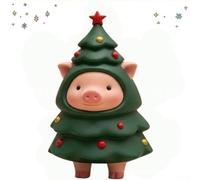 Mini albero di Natale in resina a forma di animale, decorazione da tavolo, stravagante, per scrivania, ufficio, camera da letto, verde, 10 cm, decorazione natalizia per la casa, in resina, 1 pezzo