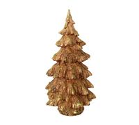 Mini Albero di Natale in Resina rosa glitter oro cm Ø20xh39