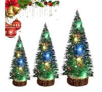 Mini albero di Natale - Mini set di decorazioni per albero di Natale a LED, accento decorativo luminoso per le vacanze, display da ufficio multi-spazio | Delizioso accento a tema invernale per il