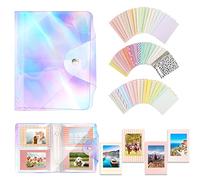 Mini Album Fotografico 64 Tasche per Foto da 2 * 3 pollici 60 Pezzi Adesivi Colorati per Cornici per Pellicole Fotografiche Compatibili Fujifilm Instax Mini Film/Polaroid Instax Mini/Kpop Photocards
