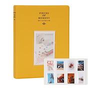 Mini album fotografico da 128 tasche per Fuji Instax Mini 70 7s 8 8+ 9 11 25 50s 90 Polaroid Instant Camera Kodak Smile Printomatic Instant Camera e carte. (Giallo)