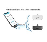 SAIET Guida Sicuro Alcol Test Portatile Facile da Utilizzare Risultato in Tempo Reale con App Dedicata - Alcoltest Igienico senza Contatto - Compatibilità Lightning