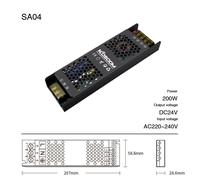 Mini Alimentatore Trasformatore Dimmerabile da 200W Tensione 24V 8.3A SA27