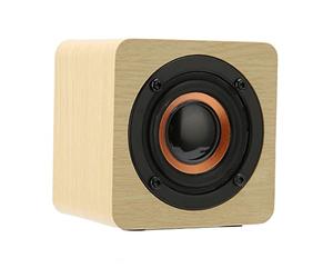 Mini Altoparlante Bluetooth, Cabinet a Risonanza di Legno Rilascio Suono Puro, Batteria a Lunga Durata, Smartphone Compatibili, Laptop, Altoparlante Wireless Retrò Portatile per Feste, Viaggi(Giallo)