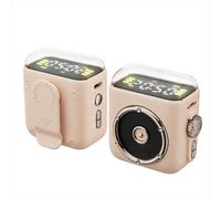 Mini altoparlante Bluetooth con display dell'ora, Hi-Fi Sound Music Box Beige
