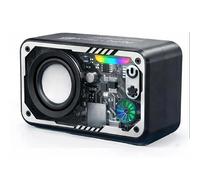 Mini altoparlante Bluetooth portatile 4 W con suono 3D e luci LED RGB sincronizzate alla musica, IPX5, Bluetooth 5.3, batteria 6 H, slot TF, ideale per spiaggia, viaggi, esterni - Nero