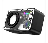 Mini altoparlante portatile intelligente compatibile con Bluetooth 5.3 con luce LED colorata trasparente Mecha Type-C Charging B