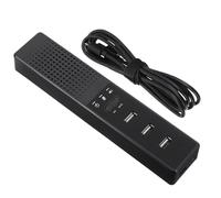Mini Altoparlante USB per PC con Microfono, 3 Porte Usb, Nero | ABS Compatto da Tavolo, Plug And Play, Alta Fedeltà, per Studenti, Riunioni, Canto