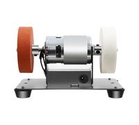 Mini amoladora de banco, con ruedas de amolar dobles y lijadora de banda con 7 velocidades, pulidora de mesa de 3000 a 6000 RPM, sistema artesanal para joyería, metal, madera, jade y cuchillos.