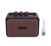 Mini amplificatore di chitarra elettrica, amplificatore di chitarra Bluetooth con effetti puliti per overdaling doppio altoparlanti jack per cuffie USB-C ricargeabl wireless retrò