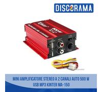 MINI AMPLIFICATORE STEREO A 2 CANALI AUTO 500 W USB MP3 KINTER MA 150