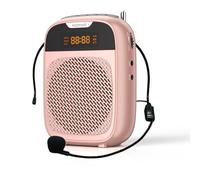 Mini Amplificatore Vocale Portatile Bluetooth con Microfono per Insegnanti | Display LED, batteria ricaricabile da 4000 mAh; Microfono ad archetto cablato; altoparlante per docenti/guide turistiche/yoga