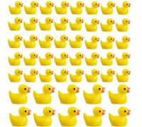 Mini anatre di plastica luminose - 50 pezzi, graziose figure gialle in miniatura per decorare piante in vaso