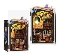 Mini angolo per libri fai da te, modello The Realm of the Magic Book House, squisita decorazione da scrivania intagliata, adatta per principianti, adatta per adulti