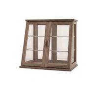 Mini Armadio Espositivo in Miniatura Vetrina Mobile Credenza Scaffale in Legno Ciliegio con Tre Ripiani Pannelli, color to 3, size to 3