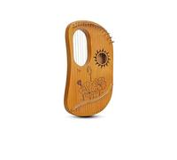 Mini arpa a lira da 10/16 note - Strumento musicale portatile for principianti, a forma di liuto con motivo a loto, lira compatta in scatola for la casa e il viaggio(Natural,16Note)