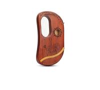 Mini arpa a lira da 10/16 note - Strumento musicale portatile for principianti, a forma di liuto con motivo a loto, lira compatta in scatola for la casa e il viaggio(Brown,16Note)