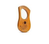 Mini arpa a lira da 10/16 note - Strumento musicale portatile for principianti, a forma di liuto con motivo a loto, lira compatta in scatola for la casa e il viaggio(Natural,10Note)