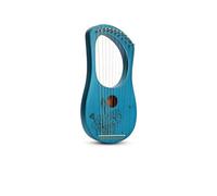Mini arpa a lira da 10/16 note - Strumento musicale portatile for principianti, a forma di liuto con motivo a loto, lira compatta in scatola for la casa e il viaggio(Blue,10Note)