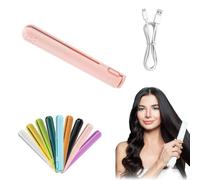 Mini Arricciacapelli In Ceramica, Arricciacapelli Portatile Da Viaggio Per Capelli Corti, Strumento Per Lo Styling Dei Capelli Tutti I Tipi Di Capelli (Rosa)