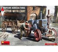 Miniart 38055 - 1/35 Europeo Agricultural Trattore Con Cart - Nuovo