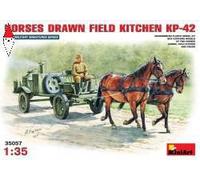 Horses Drawn Soviet Field Kitchen Kp-42 Plastic Kit 1:35 Model MINIART