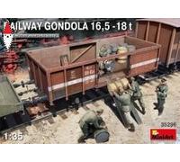 1:35 Miniart Trailer Carrozza Ferroviaria Railway Military Gondola kit MA35296 M