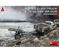 Soviet 2 T 6x4 Truck With 76mm Usv-br Gun 1:35 Plastic Model Kit MA35272 MINIART