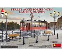 MINI ART 1/35 STREET ACCESSORIES WITH LAMPS AND CLOCKS