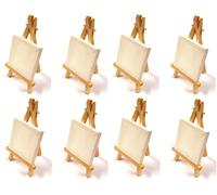 Mini Artista Tela 7.5cm & 16cm Cavalletto IN Legno Set Per Display Segni Dipinto