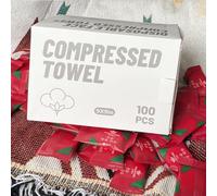 Mini asciugamano compresso, asciugamani compressi monouso per il viso, salvietta morbida compressa per le mani, tessuto portatile a moneta compressa per viaggi/casa/attività all'aperto (100 PCS)