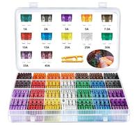 Mini assortimento di fusibili for auto di piccole dimensioni standard tipo lame 2,5 3 5 7,5 10 15 20 25 30 35A Set di fusibili for auto, camion e auto con clip for scatola(Green)