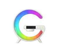 Mini Atmosphere Lamp with Wireless Charger, Bluetooth Speaker, Sunrise Alarm Clock & Night Light - Smart Lamp & Sound Machine for Bedroom