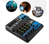 Mini Audio DJ Mixer Scheda audio Console Sistema 5 canali 48V Alimentazione Phantom con Bluetooth USB MP3 Stereo Live Studio Streaming