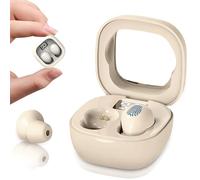 Mini auricolari invisibili senza fili per lavoro, a basso profilo, nascosti per dormire, batteria 24 ore, con cavo USB, tappi di ricambio, vestibilità sicura, piccoli auricolari con display a LED