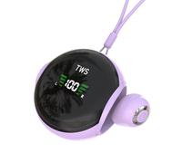 Mini auricolari invisibili, wireless, piccoli, per orecchie piccole, Bluetooth 5.4, auricolari nascosti con cordino staccabile, cuffie semi-in-ear viola TWS per iPhone, Android, ufficio, lavoro